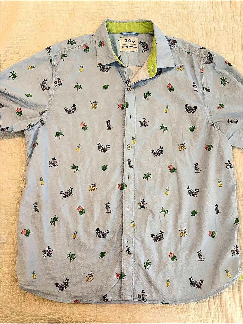 Tommy Bahama Disney Mickey's Island Life Seersucker Scenic Camp Shirt Camp Shirt